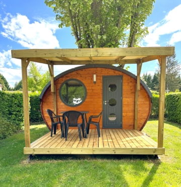 Exterior view of the Hobbit house, unusual accommodation in Burgundy